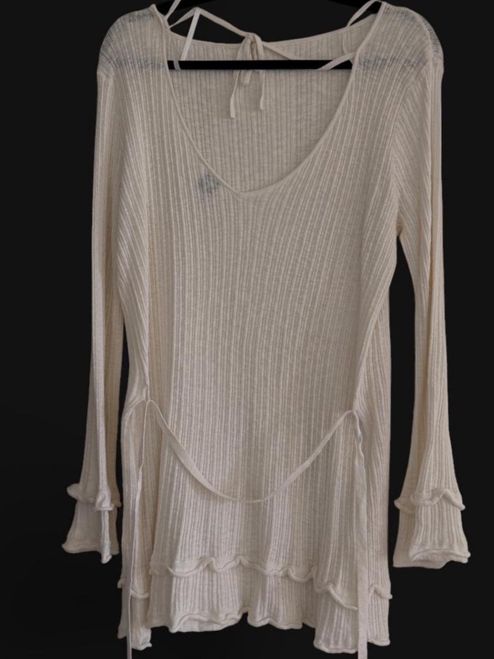 MESHKI Max Natural Knit Mini Dress | Long Sleeve - Picture 5 of 5